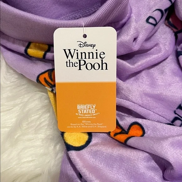 🆕 DISNEY Winnie the Pooh Lounge Pants Pajama Bottoms Purple Size Medium - Picture 8 of 11